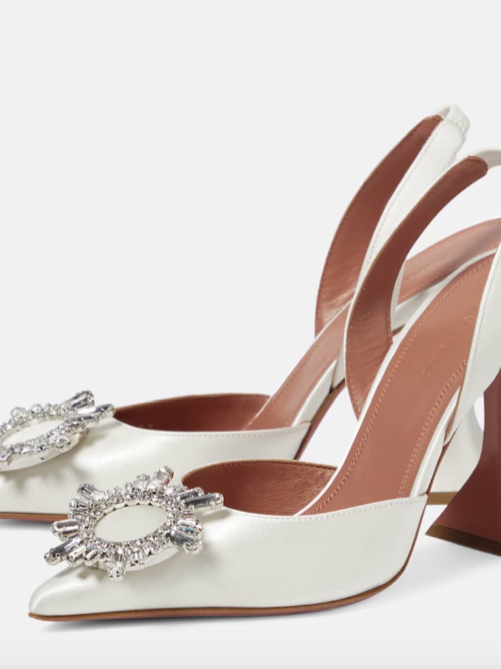 Amina Muaddi Begum satin slingback pumps